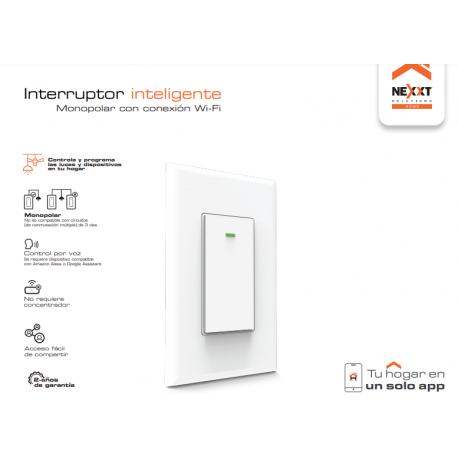 Interruptor inteligente monopolar con Wi-Fi - NHE-S100