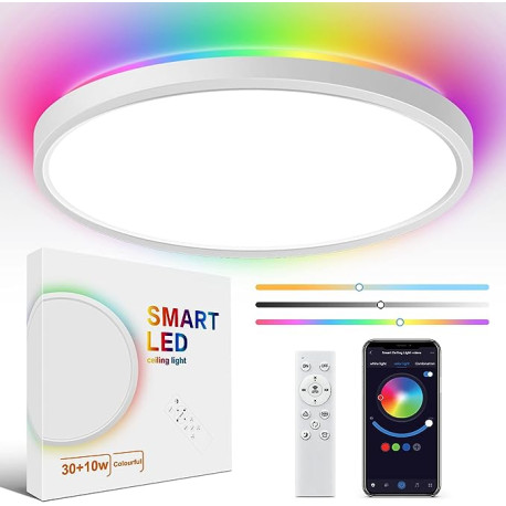 Comprar Lámpara inteligente con Wi-Fi, luz Led para habitación, lámparas de  techo para sala de estar, TUYA, Alexa, luz de techo para baño inteligente